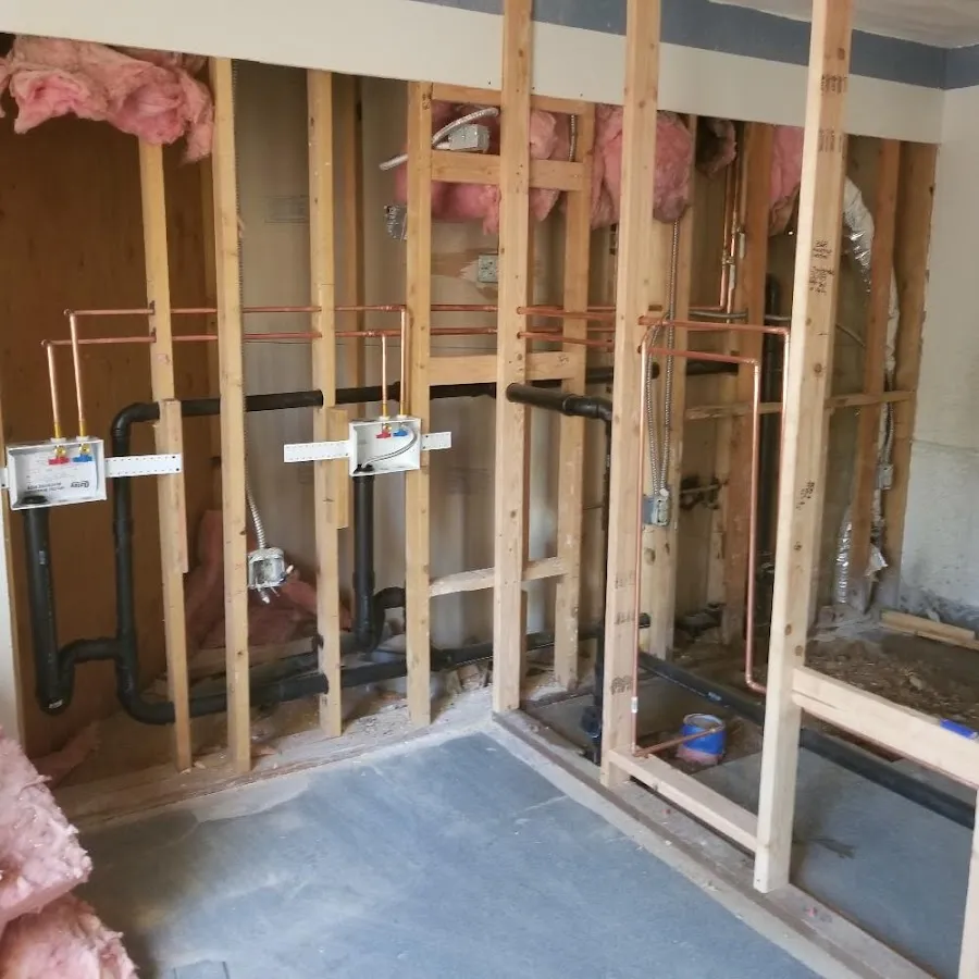 Copper pipe rough-in and plumbing installation in Louisville